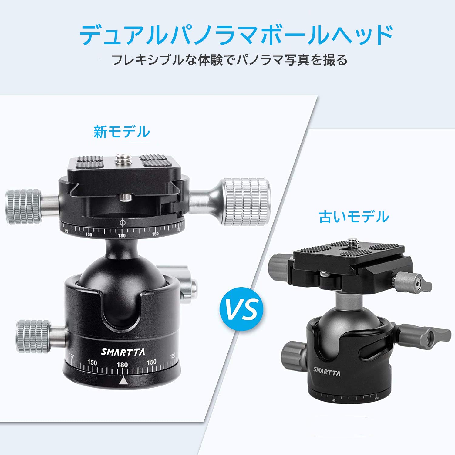 Amazon | SMARTTA 自由雲台 ボールヘッド 1/4インチQRプレート付き 360